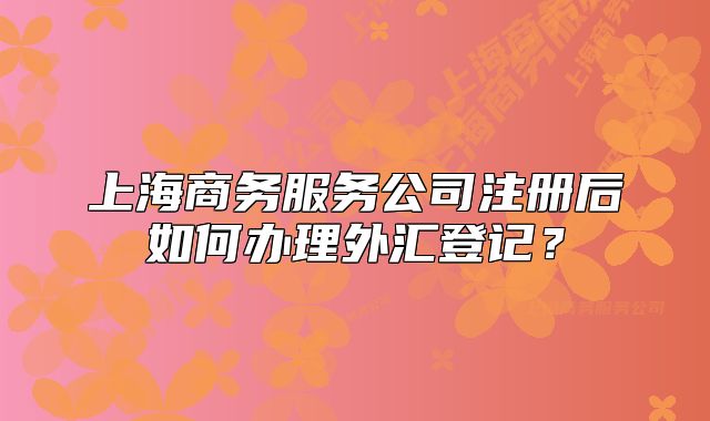 上海商务服务公司注册后如何办理外汇登记？