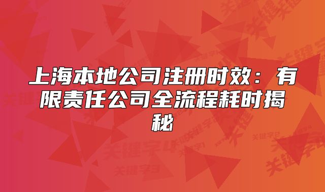 上海本地公司注册时效：有限责任公司全流程耗时揭秘