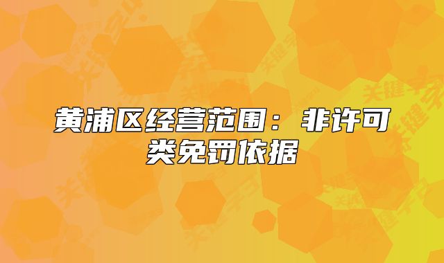 黄浦区经营范围：非许可类免罚依据
