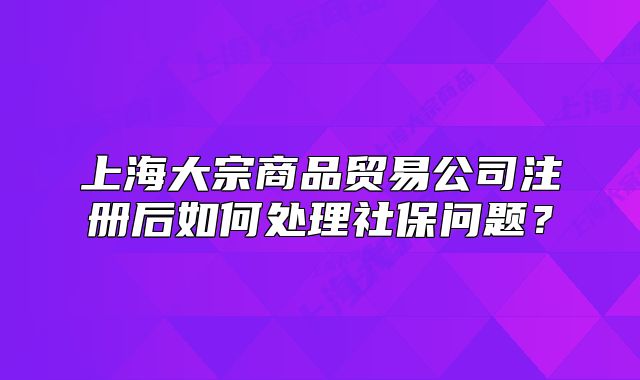 上海大宗商品贸易公司注册后如何处理社保问题?