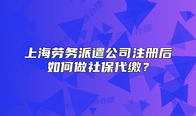 上海劳务派遣公司注册后如何做社保代缴?