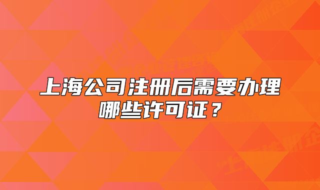 上海公司注册后需要办理哪些许可证？