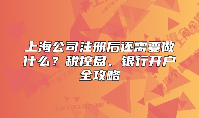 上海公司注册后还需要做什么？税控盘、银行开户全攻略