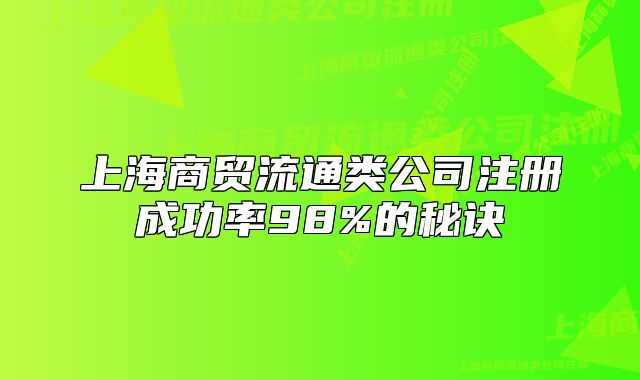 上海商贸流通类公司注册成功率98%的秘诀