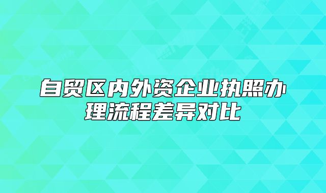 自贸区内外资企业执照办理流程差异对比