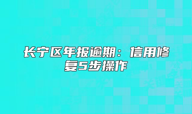 长宁区年报逾期:信用修复5步操作