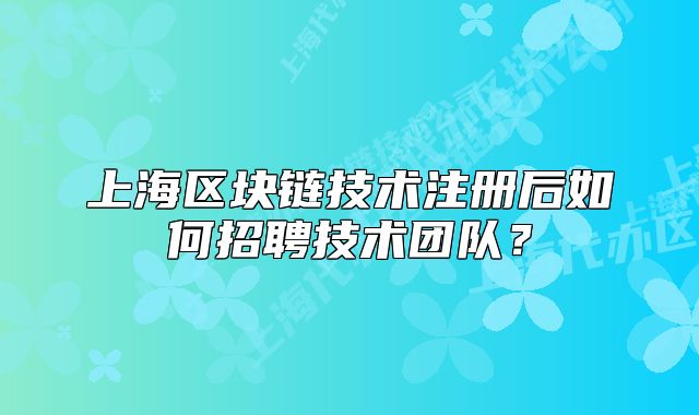 上海区块链技术注册后如何招聘技术团队?
