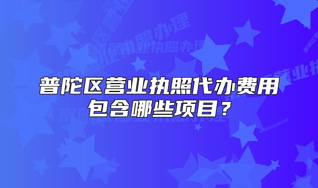 普陀区营业执照代办费用包含哪些项目?