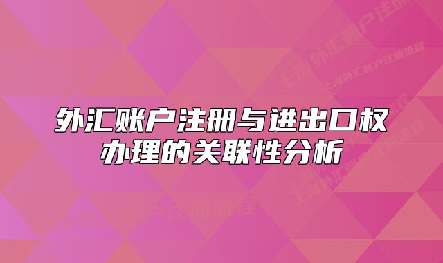 外汇账户注册与进出口权办理的关联性分析