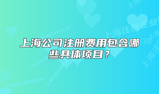 上海公司注册费用包含哪些具体项目?