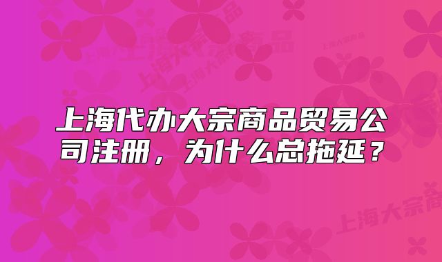 上海代办大宗商品贸易公司注册,为什么总拖延?