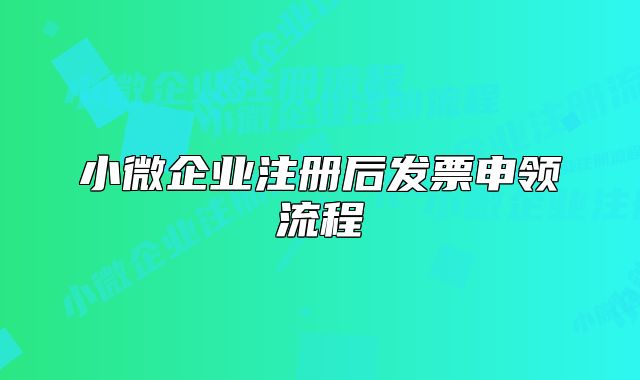 小微企业注册后发票申领流程