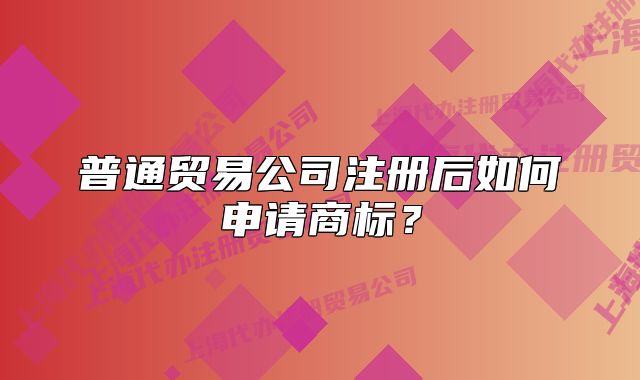 普通贸易公司注册后如何申请商标？