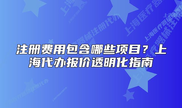 注册费用包含哪些项目?上海代办报价透明化指南