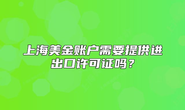 上海美金账户需要提供进出口许可证吗？