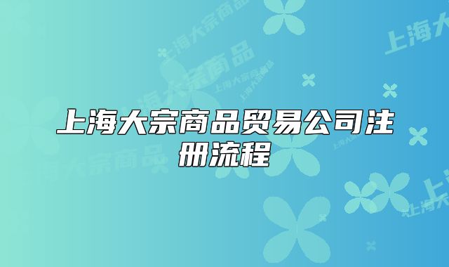 上海大宗商品贸易公司注册流程