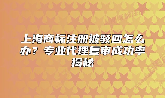 上海商标注册被驳回怎么办？专业代理复审成功率揭秘