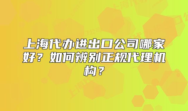 上海代办进出口公司哪家好?如何辨别正规代理机构?
