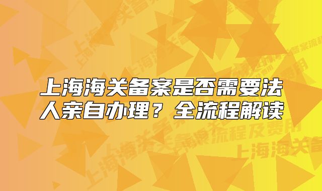 上海海关备案是否需要法人亲自办理?全流程解读