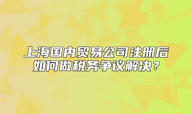 上海国内贸易公司注册后如何做税务争议解决？