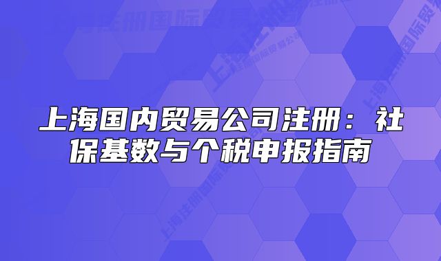 上海国内贸易公司注册:社保基数与个税申报指南