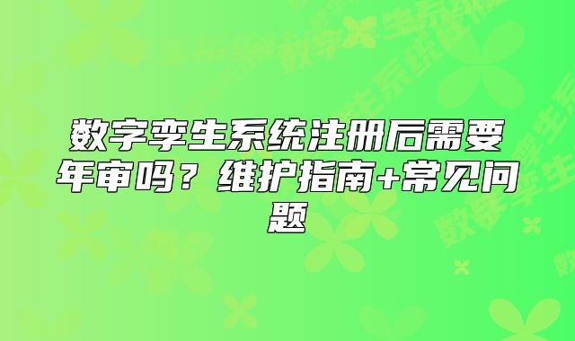 数字孪生系统注册后需要年审吗?维护指南+常见问题
