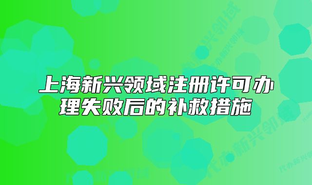 上海新兴领域注册许可办理失败后的补救措施