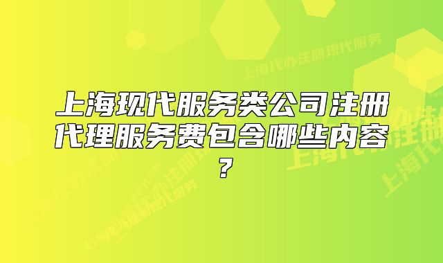 上海现代服务类公司注册代理服务费包含哪些内容?