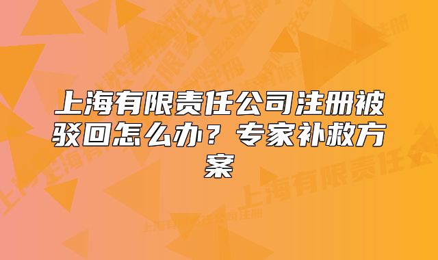 上海有限责任公司注册被驳回怎么办？专家补救方案