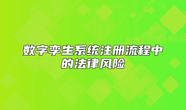 数字孪生系统注册流程中的法律风险