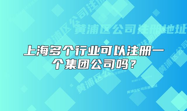上海多个行业可以注册一个集团公司吗?