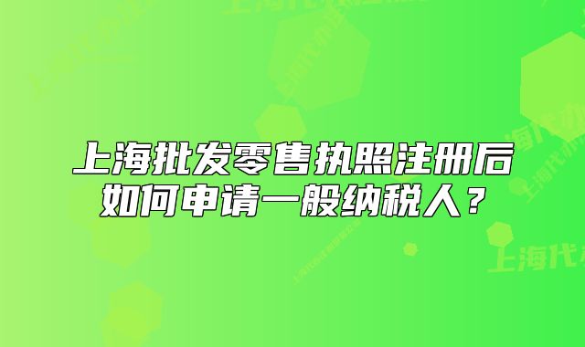 上海批发零售执照注册后如何申请一般纳税人?