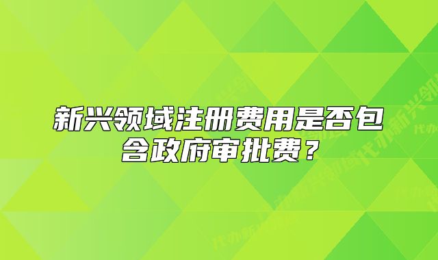 新兴领域注册费用是否包含政府审批费?