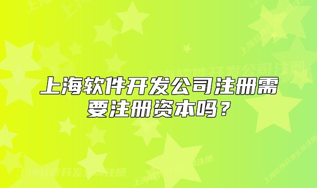 上海软件开发公司注册需要注册资本吗?