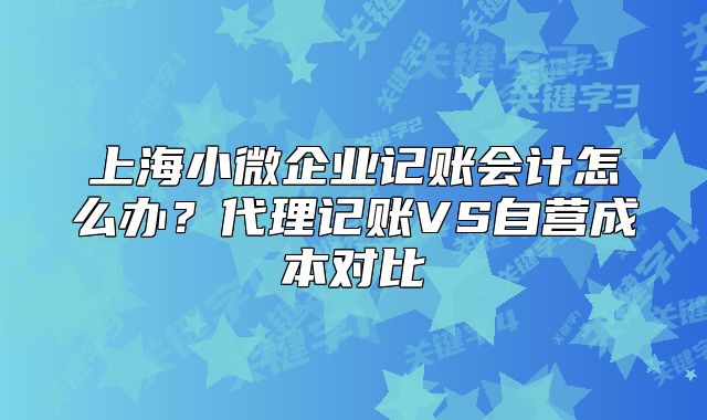 上海小微企业记账会计怎么办?代理记账VS自营成本对比