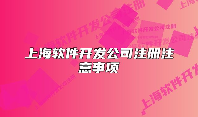 上海软件开发公司注册注意事项