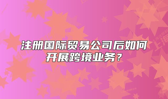 注册国际贸易公司后如何开展跨境业务?