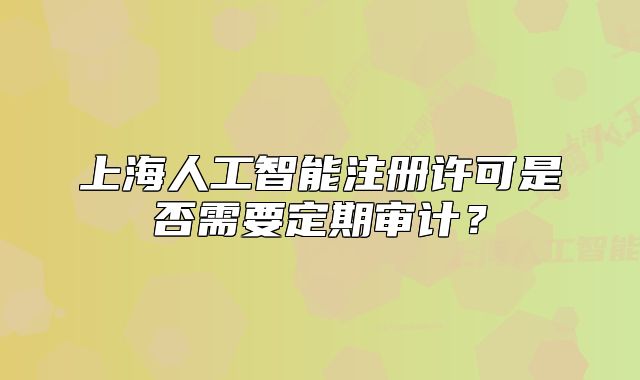 上海人工智能注册许可是否需要定期审计？