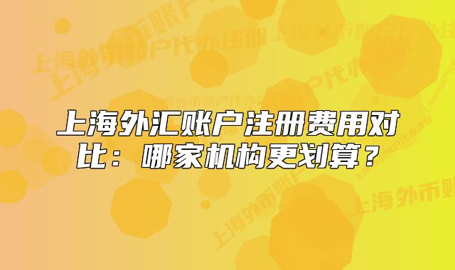 上海外汇账户注册费用对比:哪家机构更划算?