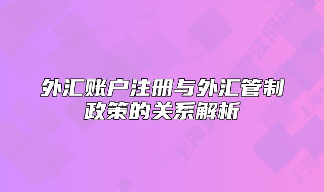 外汇账户注册与外汇管制政策的关系解析