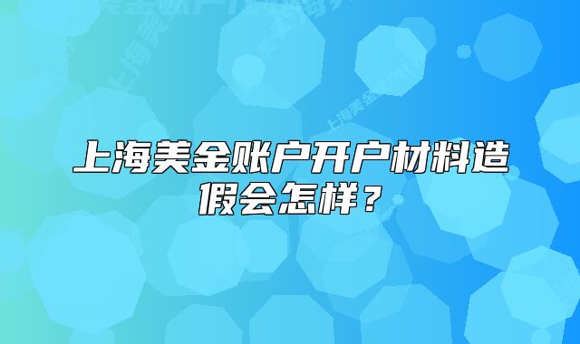 上海美金账户开户材料造假会怎样？