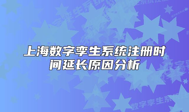 上海数字孪生系统注册时间延长原因分析