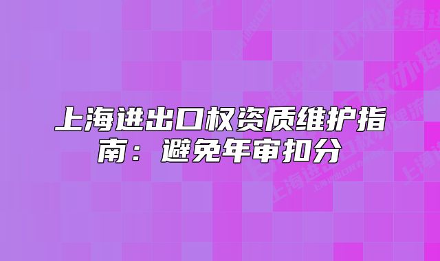 上海进出口权资质维护指南:避免年审扣分