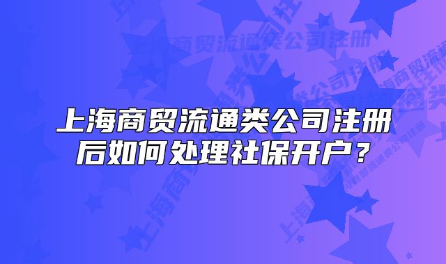 上海商贸流通类公司注册后如何处理社保开户?