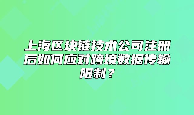 上海区块链技术公司注册后如何应对跨境数据传输限制?