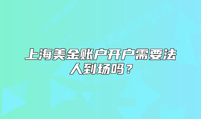 上海美金账户开户需要法人到场吗？