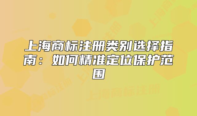 上海商标注册类别选择指南：如何精准定位保护范围