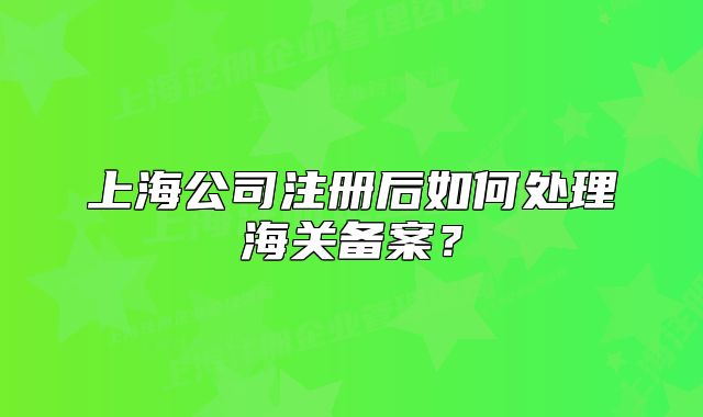 上海公司注册后如何处理海关备案?