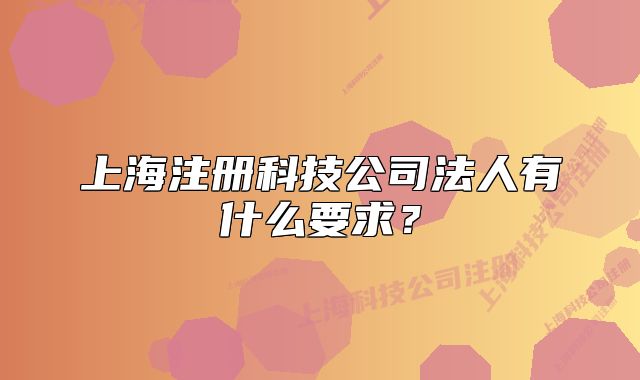 上海注册科技公司法人有什么要求？