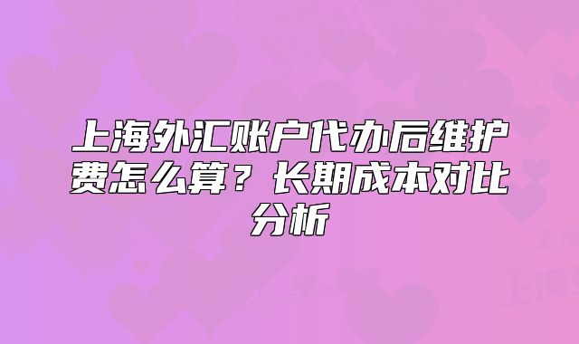 上海外汇账户代办后维护费怎么算？长期成本对比分析